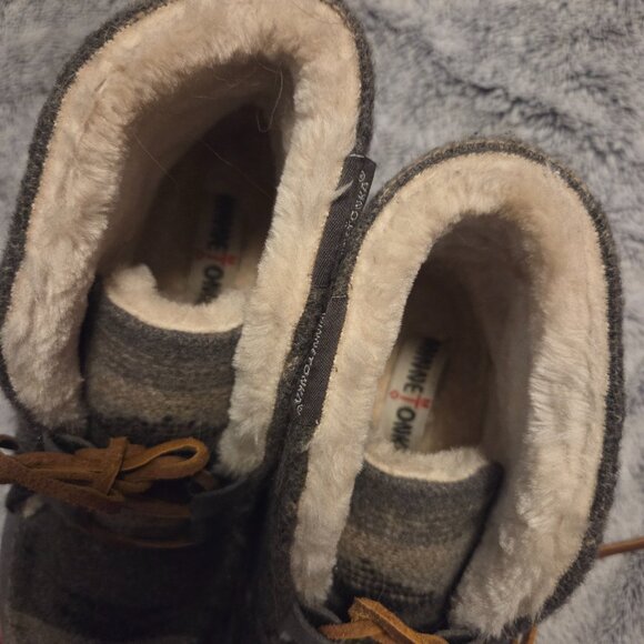 Minnetonka Torrey booties grey rag with wool suede and plush lining excellent us - Picture 4 of 7